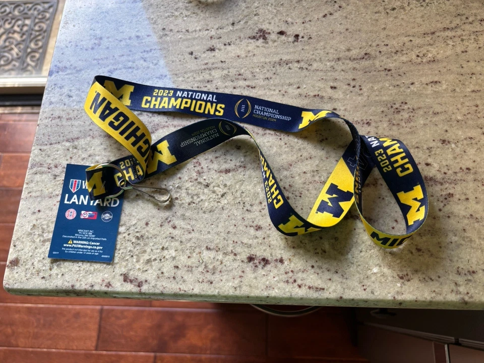 NWT THREE 2023 University of Michigan Wolverines Lanyard - Maize And Blue - Image 2 of 4