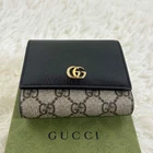Extrêmement beau Gucci Tri fold Marmont GG Supreme noir PVC bicolore