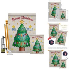 Ornament Collection Be Joyful Garden House Flag Christmas Double-Sided USA Made