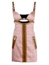 Versace Medusa Leather Mini Detail Dress and Iconic Accessories