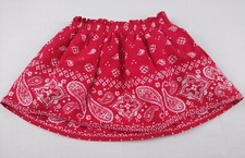 Osh Kosh Bgosh Girls Red Paisley Patterned Skirt 100 Cotton Sz 2T