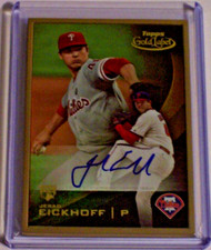 2016 Topps Gold Label Gold Frame On Card Autograph Jerad Eickhoff Phillies