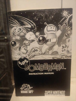Super BOMBERMAN Super Nintendo SNES Game Original 1992 Instruction Manual Book