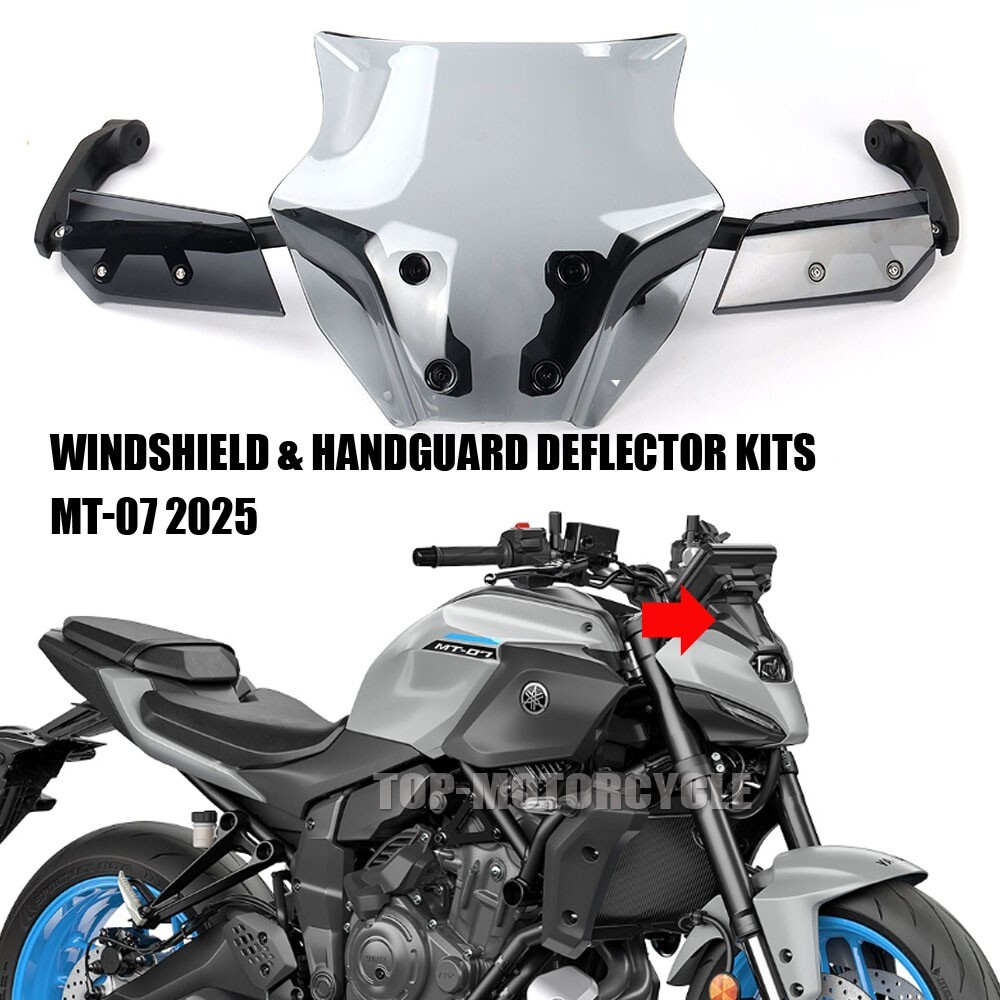 For Yamaha MT-07 MT07 2025 3PIC Windshield Windscreen W/Bracket