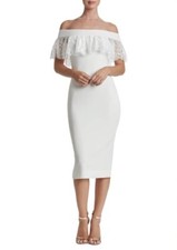 DRESS THE POPULATION ALICE MIDI LACE DRESS OFF WHITE S SMALL NORDSTROM $232