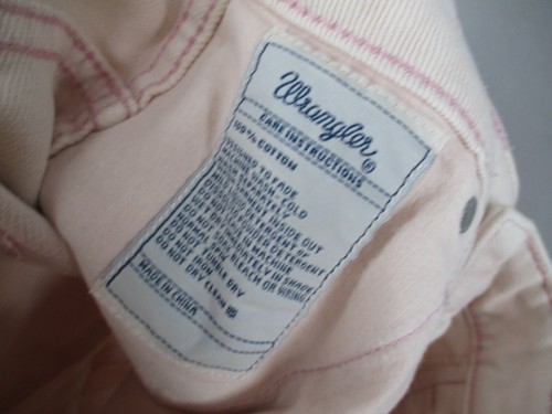 Wrangler Shorts Womens Small Pink Hi Bells Denim Button Pockets Zip Logo Summer - Picture 17 of 18