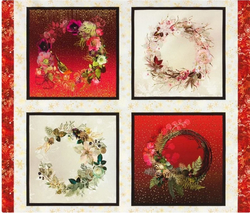 Panel de guirnalda de belleza festiva 36 x 44 tela de algodón de Robert Kaufman Foto 2 de 3