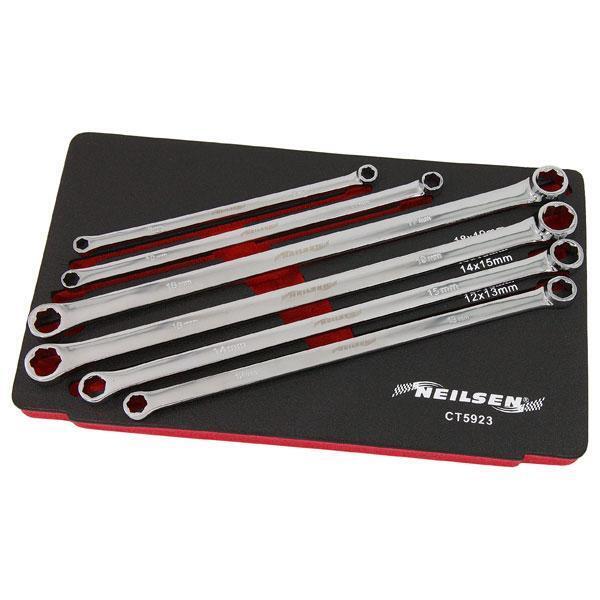 Extra Long Double Ring Aviation Spanner Wrench Set With Extractor Ends 8-19mm - Image 2