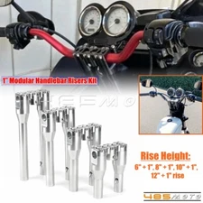 1" Clamp Bar Handlebar Riser For Harley Softail Sportster XL Touring Road King