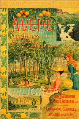 AvèNE les BAINS HéRAULT Rutl - POSTER HQ 40x60cm eines VINTAGE POSTERS