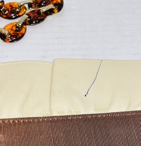 VTG JANE SHILTON Purse Shoulder Handbag Cream Genuine Leather 1971 England - Picture 11 of 18