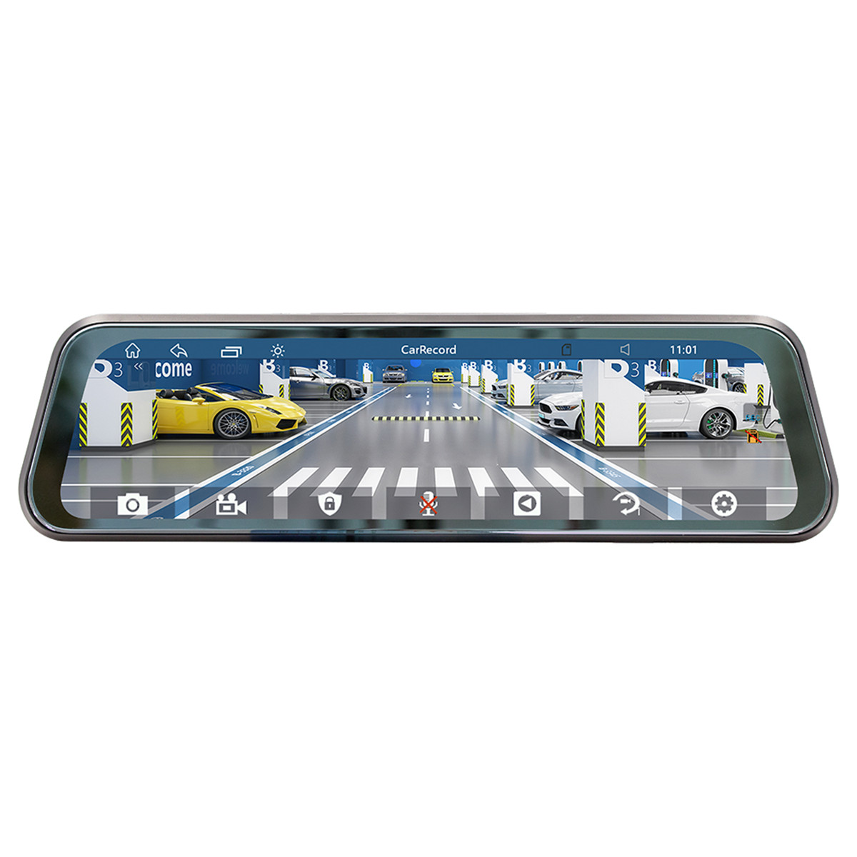 Car DVR Rearview Mirror with CarPlay Bluetooth FM AUX Player Recorder