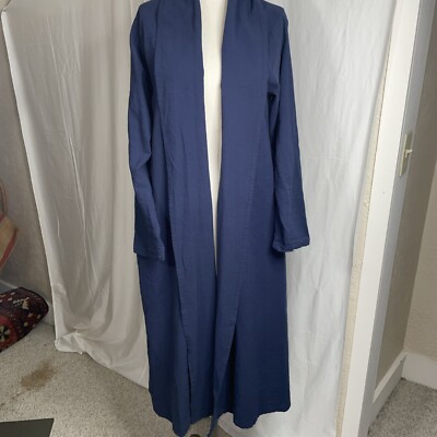 Best Tailor womens navy blue long cotton/linen jacket w/pockets 1X