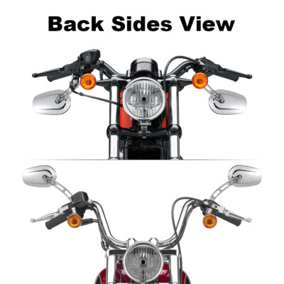 Chrome Rearview Mirrors For Harley Dyna Fat Street Bob Wide Glide