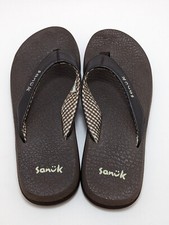 Sanuk - Brown - Yoga Mat Flip Flops - Thongs - Sandals - Size US 6 