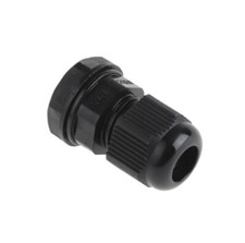 Cable Gland M12 Thread x 5 IP68 3mm Min 6.5mm Max Black Nylon UK Seller RS PRO