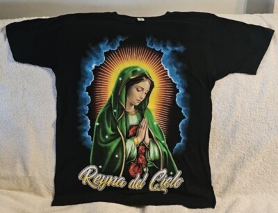OUR LADY OF GUADALUPE ROSE FLOWER REYNA DEL CIELO QUEEN OF HEAVEN T-SHIRT SHIRT