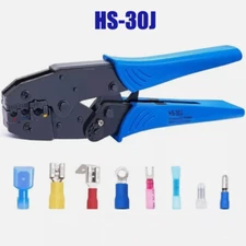 Insulated Ratchet Crimping Pliers Cable Wire Terminals Connector Crimper Tool US