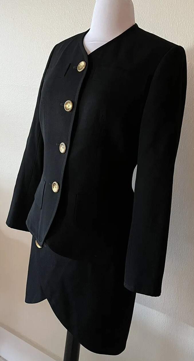 Abito nero YVES SAINT LAURENT Rive Gauche 2p vintage~Taglia 36~ SPLENDIDO!