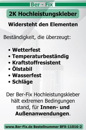 2K Hochleistungskleber 50g - Kunststoff- und Metallkleber 6 Spitzen für Pistole - Bild 13 von 18