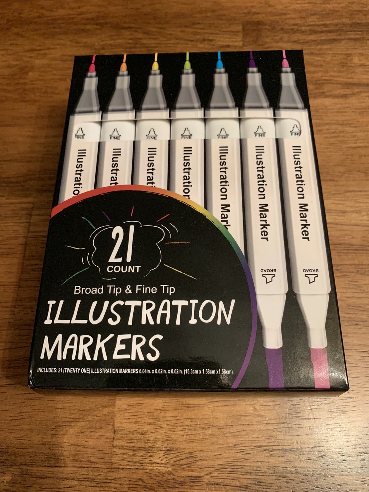 Illustration Markers 21 Ct Broad Tip & Fine Tip SEALED BOX BRAND NEW-image
