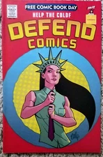 DEFEND COMICS. 2014 FCBD. Mark Evanier, Sergio Aragones, Gene Luen Yang