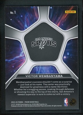 2023-24 VICTOR WEMBANYAMA PANINI PRIZM DEEP SPACE ROOKIE RC #1 | eBay