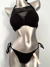 Victoria's Secret Swim Suit Bikini Set Nwt Push Up Strappy Top Side Tie Cheeky