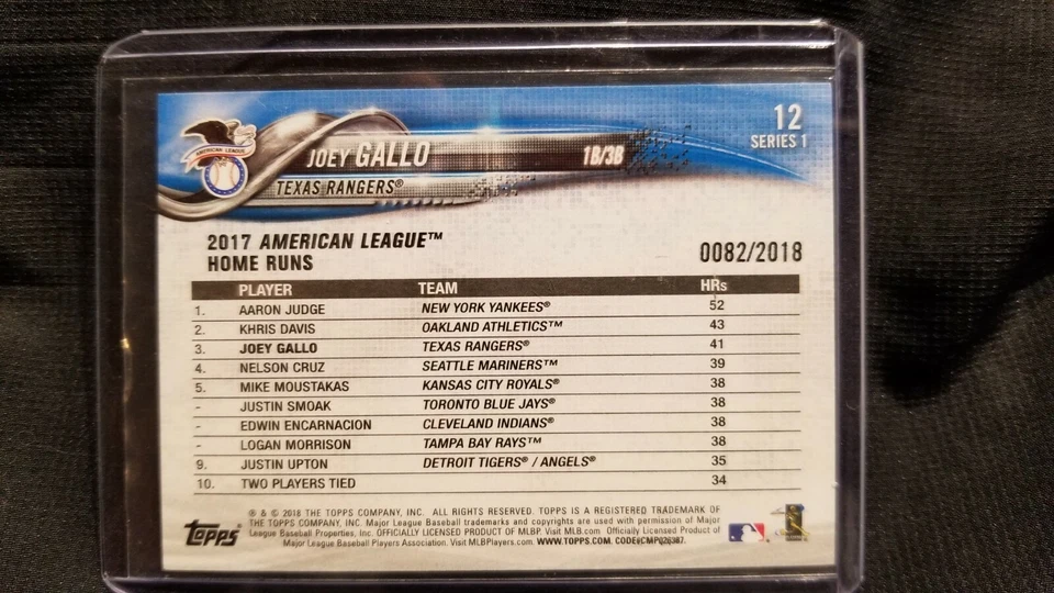 2018 Topps Gold Series 1,2 & Update Out of #/2018 - Image 2 of 2