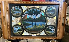 Vassoio Anni 50 In Legno E Vetro