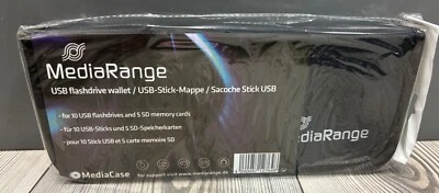 Mediarange Tasche für 10 USB Sticks und 5 SD Speicherkarten in schwarz *** NEU - Bild 1 von 3