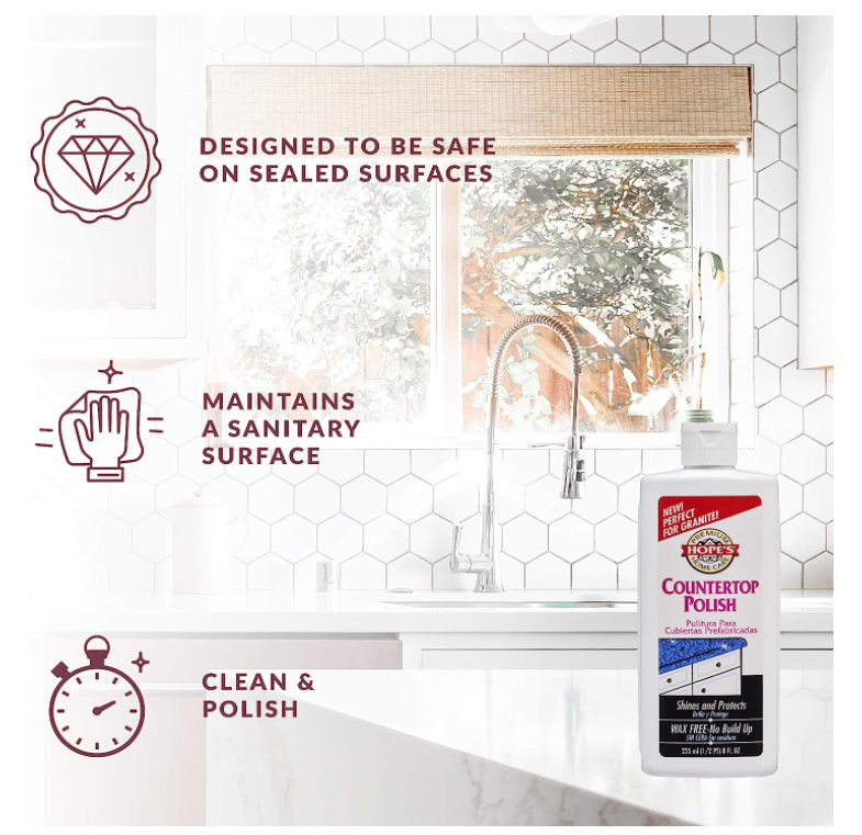 HOPE'S Countertop Restoration Polish, StreakFree Kitchen Counter