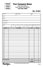 Custom 2 Part Forms /Invoice/Sales Receipt/Estimate/Quote TMG161