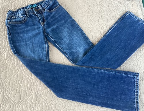 Girl's GAP Kids 1969 Jeans Boot Cut Size 8 Slim Adjustable Waist Medium Wash - Picture 2 of 16