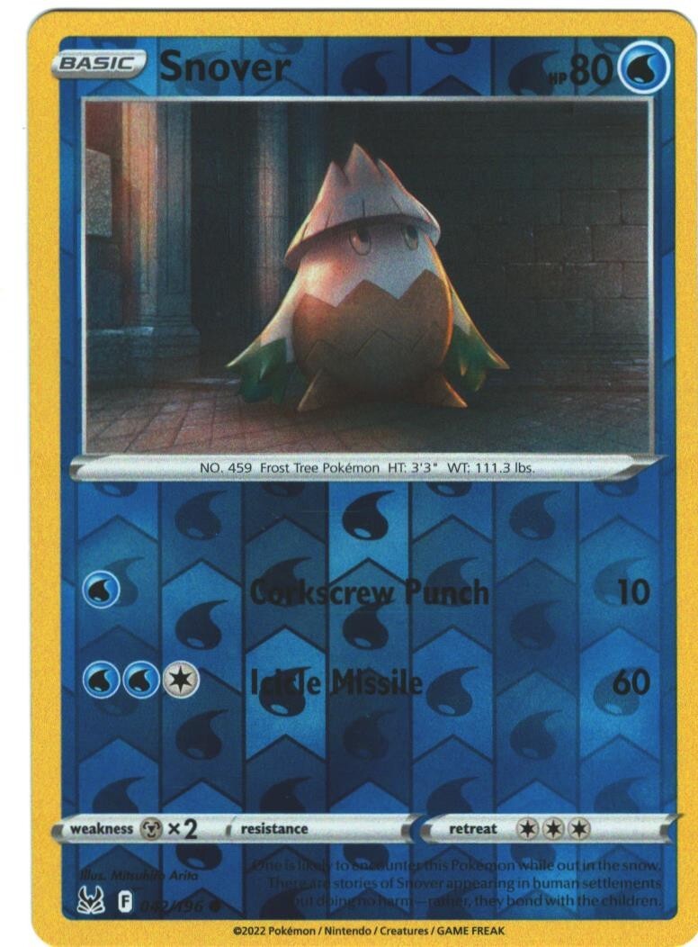 Snover 42/196 Lost Origin Reverse Holo Common Pokemon Card Pokémon TCG 042/196