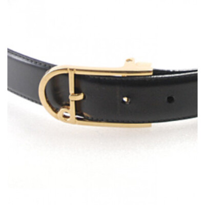 DUNHILL Gold D Buckle Black Calf Leather Belt with box VG DUNHILL Gold D Buckle Black Calf Leather Belt with box VG