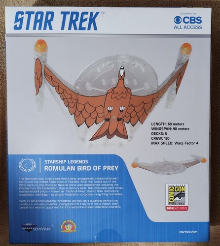 Rare SDCC Exclusive Star Trek ROMULAN BIRD OF PREY CLOAKED Ship Diamond Select - Picture 3 of 5