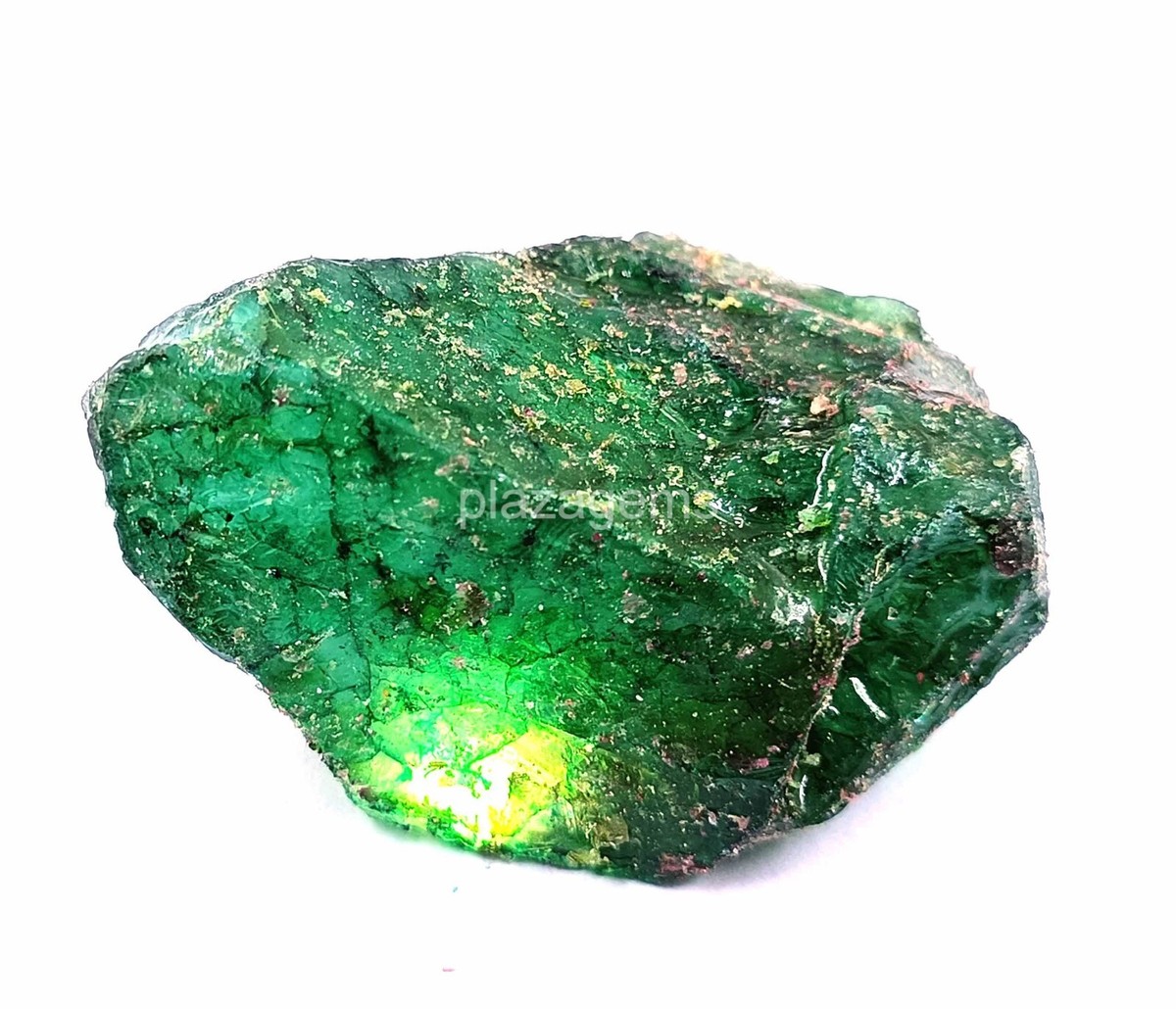 206Ct Natural EGL Certified Green Emerald Rough Dyed Loose