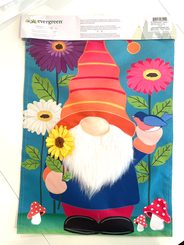 Garden Flag Gnome Decorative House 3D 12.5” X 18” Evergreen Brand NEW
