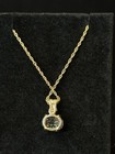 14k Yellow Gold-Fill Chain with Oval Cut Solitaire, Mystic Topaz Gem Pendant, NR — photo 2