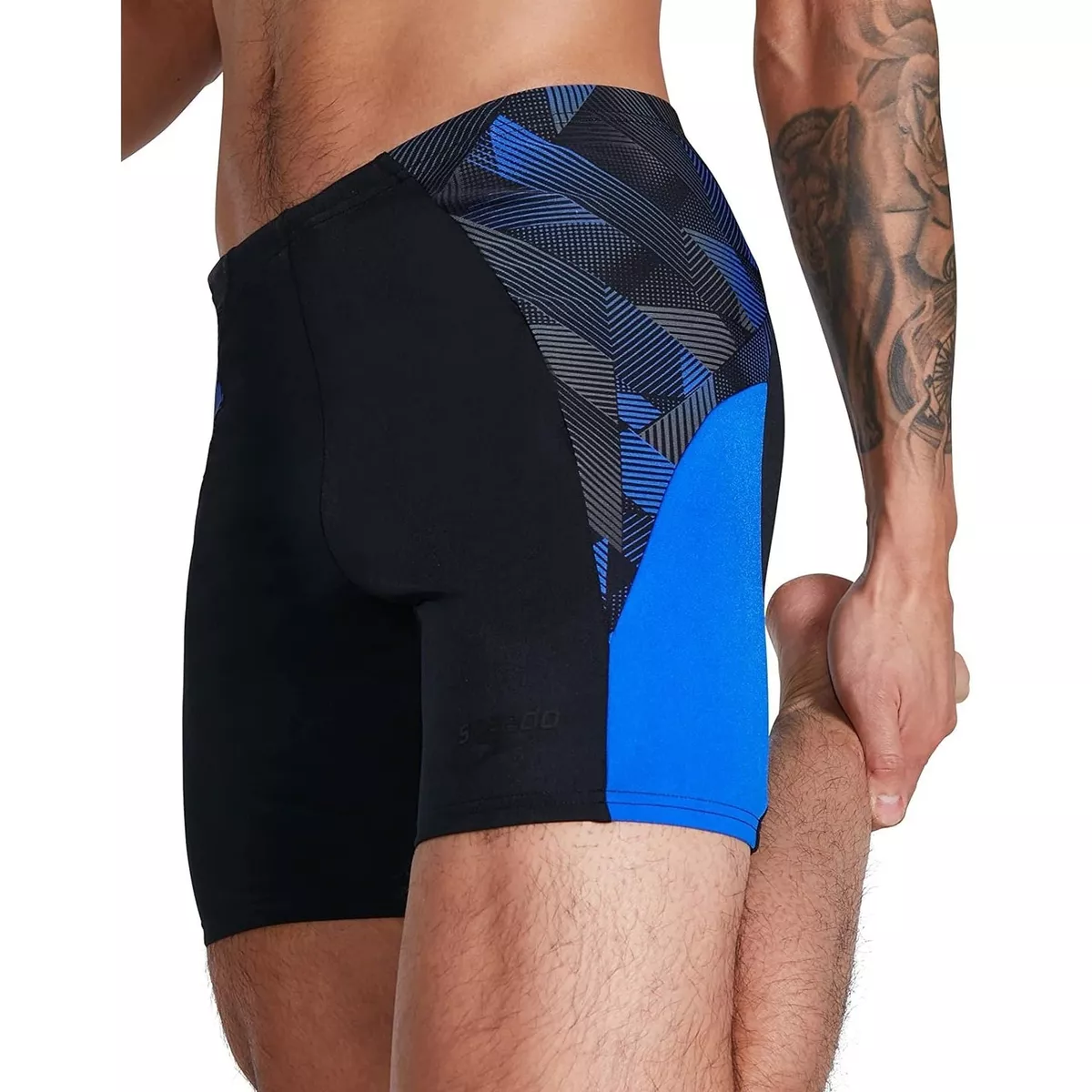 Speedo Mens Eco Endurance Plus Splice Mid Jammer Swim Shorts Swimming -  Black