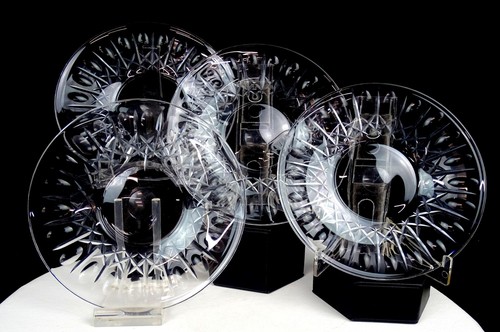 Webb Corbett Cut Crystal Criss Cross & Ovals Vintage 6 5/8" Bread Plates 1930- - Picture 7 of 7