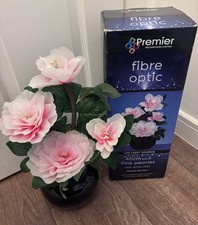 Fiori Premier Fibra Ottica 40 cm Peonie Rosa con Luci LED Bianche