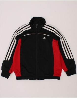 Adidas Jungen Grafik Trainingsanzug Oberteil Jacke 5-6 Jahre schwarz Colourblock JI28