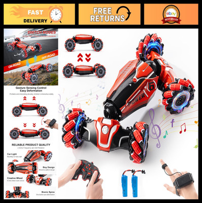 4WD Gesture Sensor RC Stunt Car, Double-Sided 360° Rotation, Light & Music, Kids