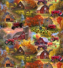 Farmall Barns Cotton Fabric