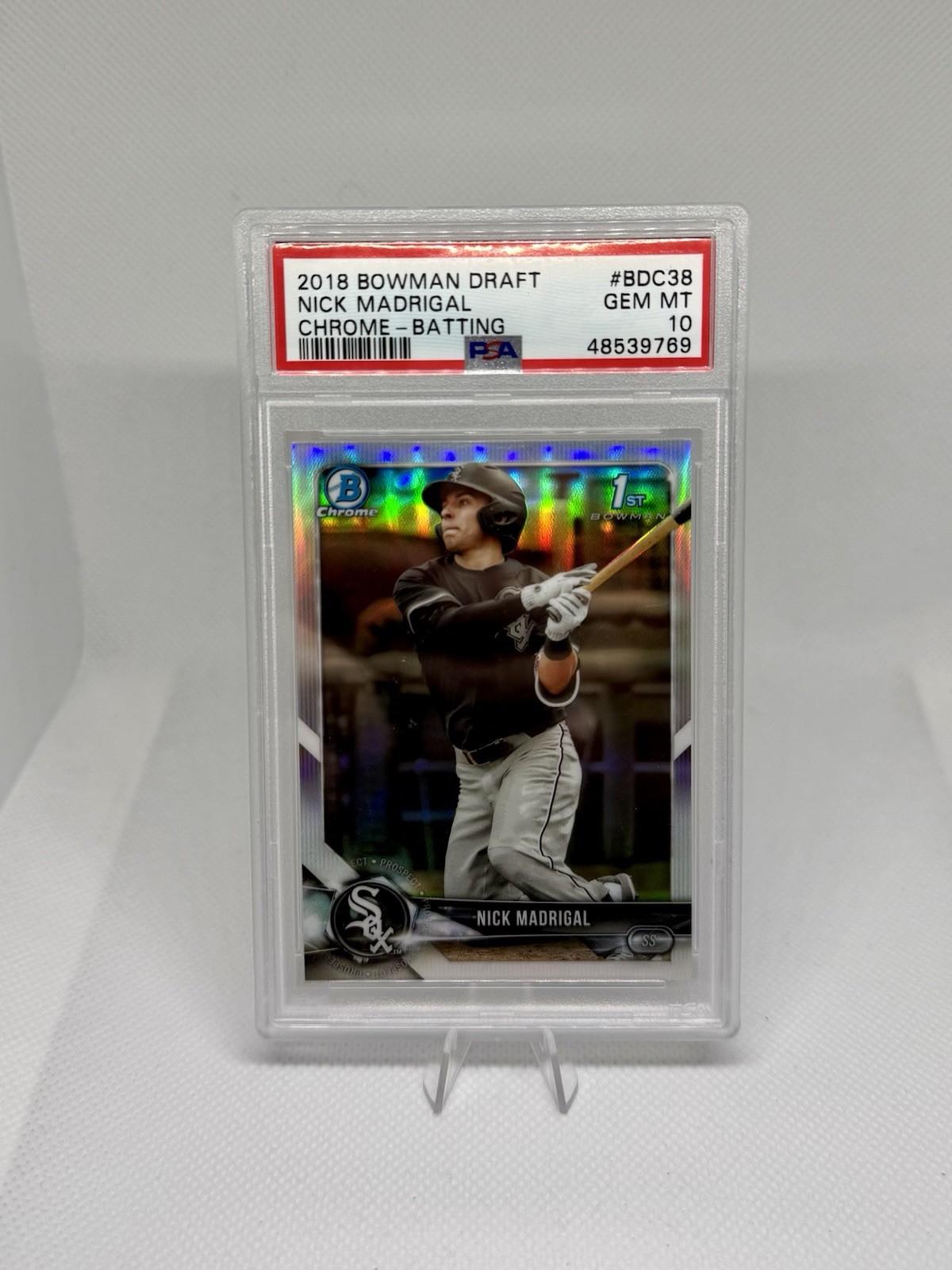 2018 Bowman Draft Chrome - Nick Madrigal #BDC-38 Refractor (RC) PSA 10