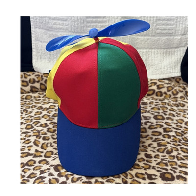 Multicolor Propeller Costume Cap Hat Adult Unisex One Size Polyester