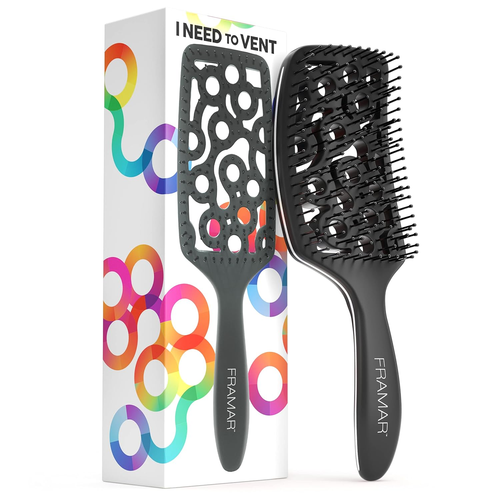Cepillo de cabello ventilado curvo resistente al calor para secado negro - Bild 12 von 12