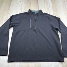 Zero Restriction Tour Series Mens Black Stretch Logo Golf 1/4 Zip Jacket Size L